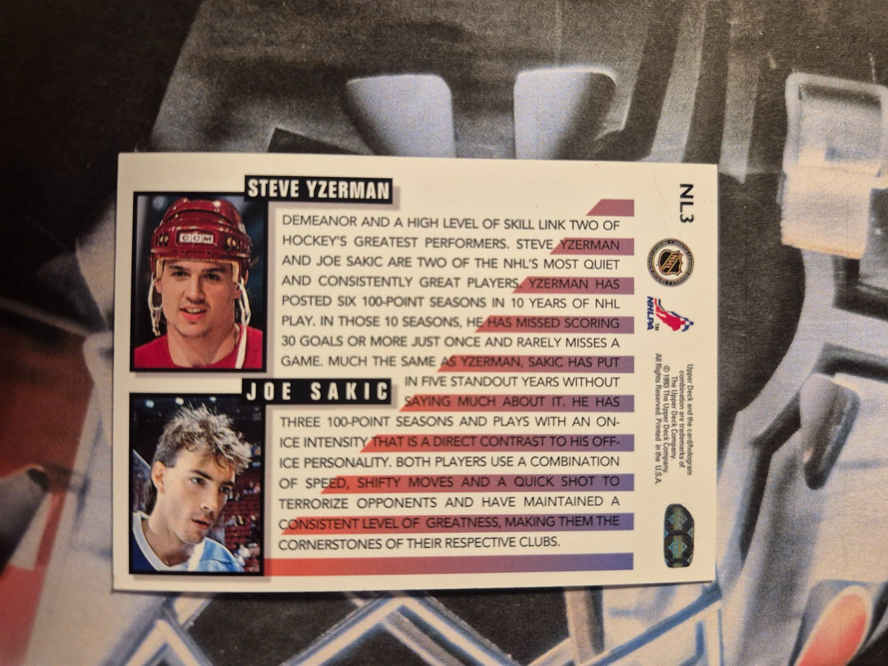 NHL Cartes à collectionner: NHL Next Line Steve Yzerman & Joe Sakic – D'occasion à Treiten par Sauber73 1