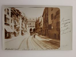 AK Foto Basel Tram Strassenbahn  1908 Falknernstrasse R3
