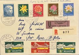Schweiz 1964 Pro Juventute Satz auf dringlichem R-Brief
