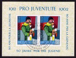 1962 SONDERBLOCK 50 Jahre PRO JUVENTUTE_MUTTER+KIND__ET !