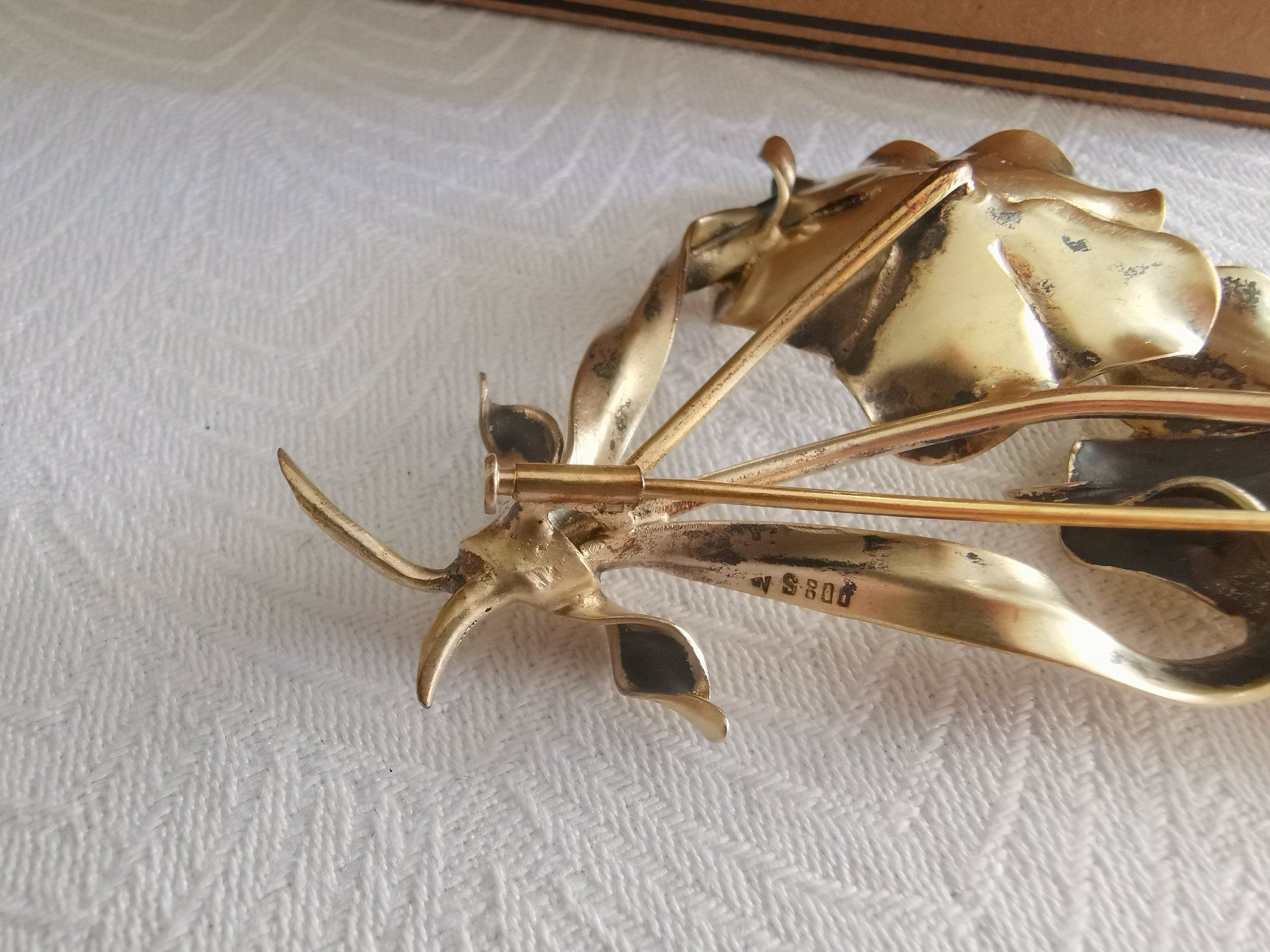 Broches & Aiguilles: GR. ANTIKE SILBER VERG. BLUMENBROSCHE 800 – D'occasion à Allschwil par Male54 2