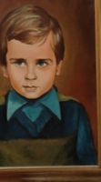 Ölgemälde Portrait Junge gerahmt