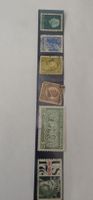 7 timbres anciens multicolores