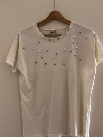 T-Shirt mit Perlen Gr. S Zebra neuwertig
