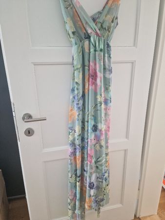 Sommerkleid lang floral Gr.L wie neu leichte Stoffes