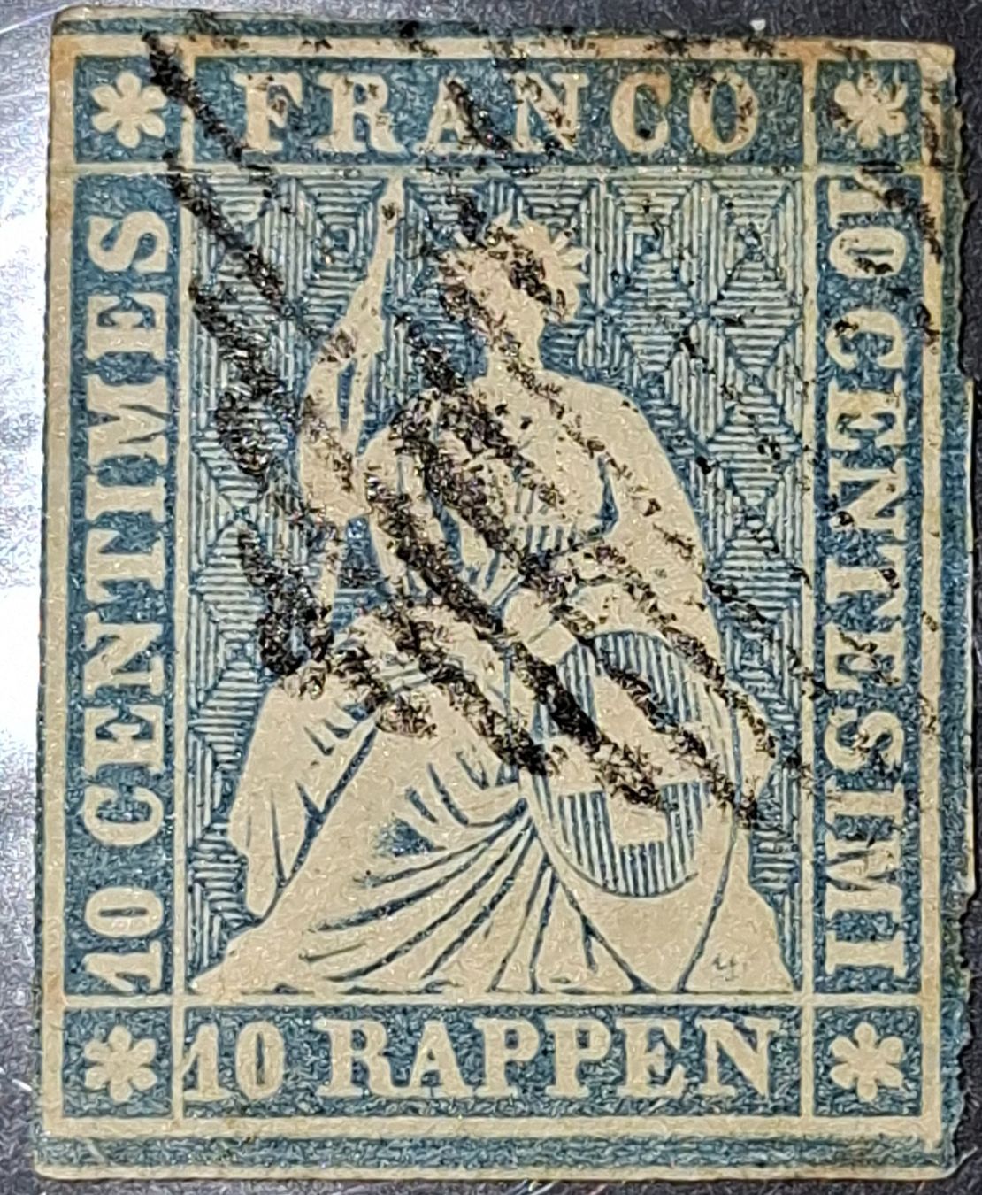 Alle Briefmarken: Strubel 23B Kat. 160.- – Gebraucht aus Balgach von SIMEON27