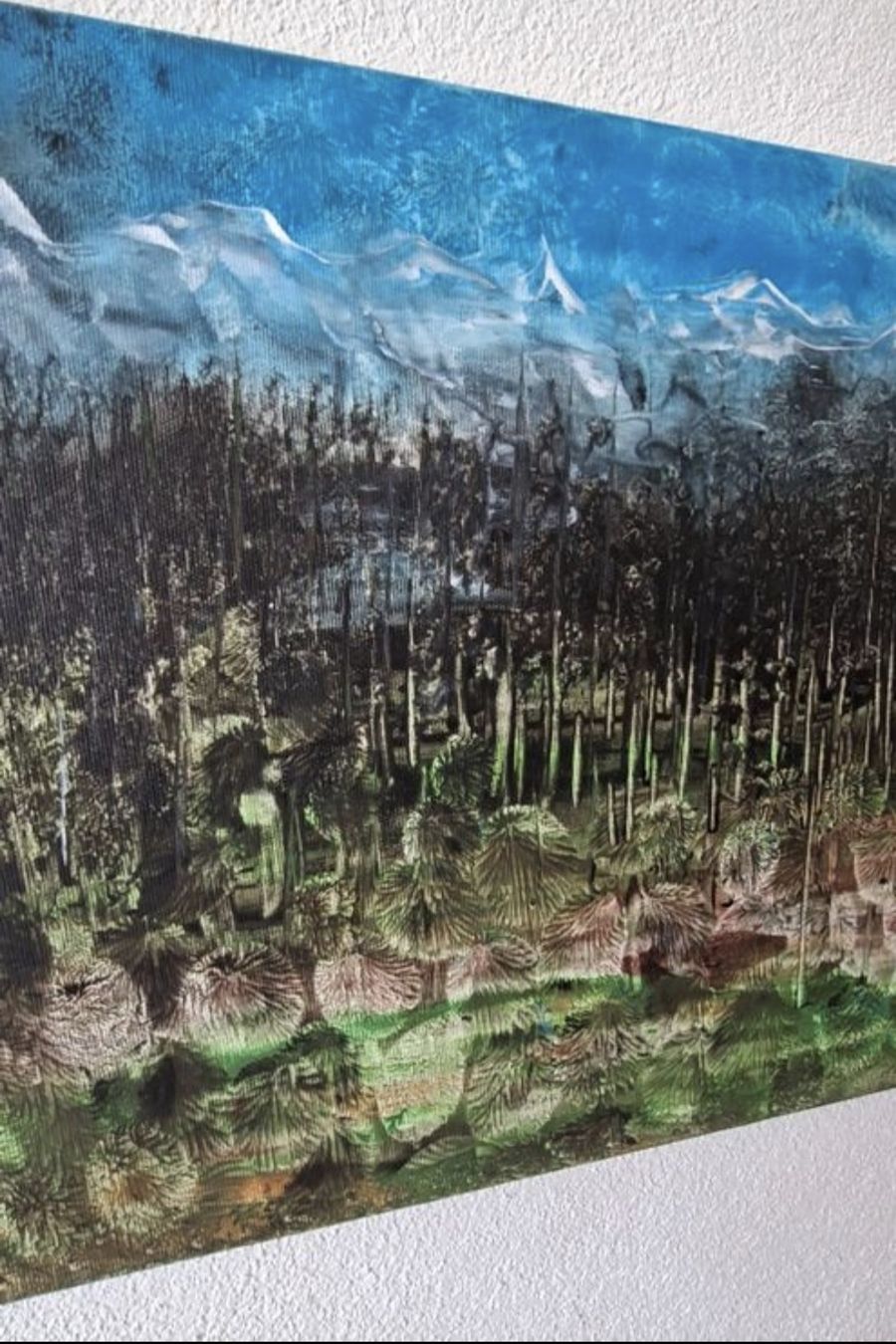 Dipinti: Gemälde "  Tannenwald " handmade 46×33 – Nuovo (secondo la descrizione) da Riehen venduto da Steinbock1970 1