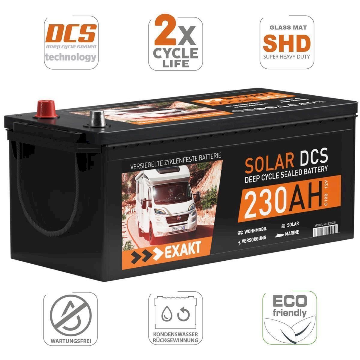 Elettrotecnica: EXAKT Solarbatterie 230Ah 12V – Nuovo e nell'imballaggio originale da Bottighofen venduto da zaap 1