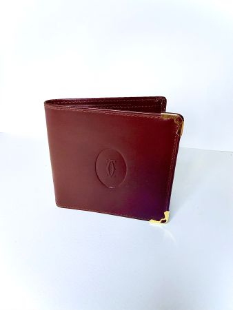 Portefeuille Cartier bordeaux authentique, en cuir, neuf !
