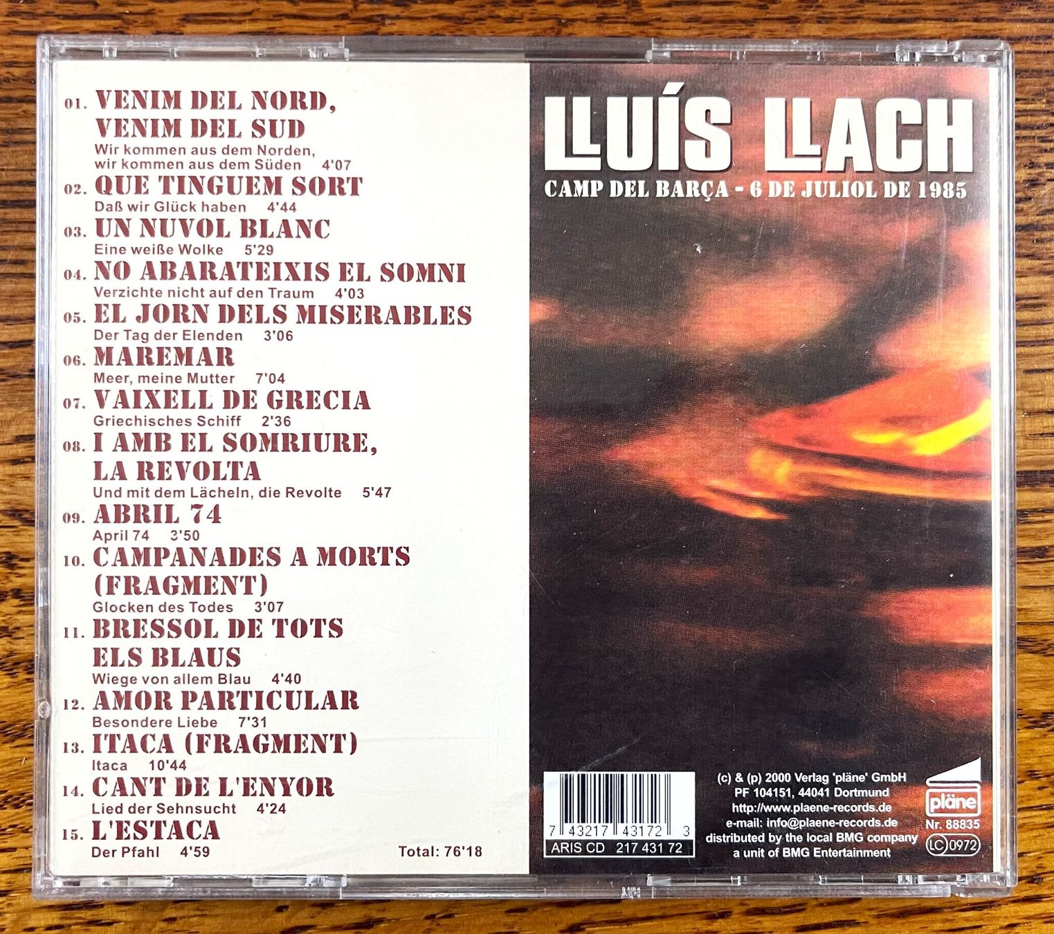 CD: Camp Del Barca   Von Lluis Llach CD – Usato da Oftringen venduto da Vucki 1