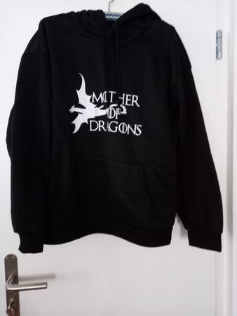 Schwarzer Hoodie, Mother of Dragons, Gr. L, Top Zustand!
