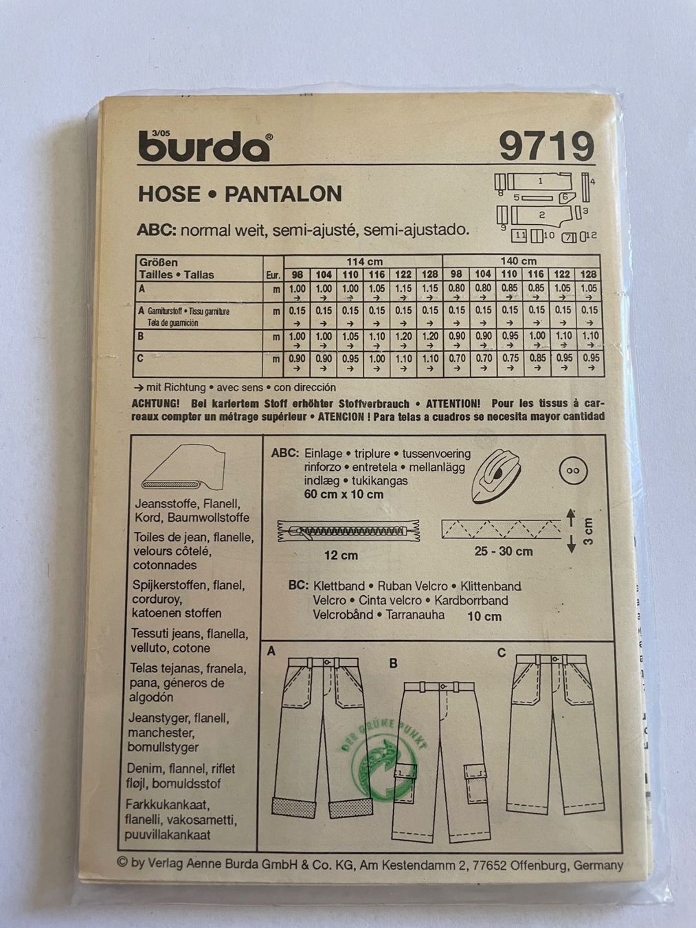 Cartamodelli: Schnittmuster Burda Anleitung und Muster – Usato da Buchs SG venduto da Billikatze5 1