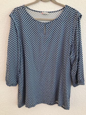 Street One Damen Bluse blau/weiss Grösse 42 neu