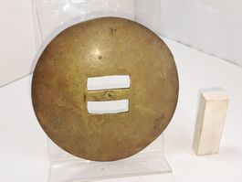 1 antiker Messing Beschlag zu Glocken Gurt (LOT1080#AEW0)