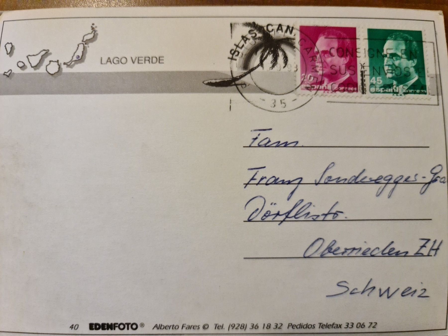 Cartoline postali: Ansichtskarte Lanzarote 1993 – Usato da Dintikon venduto da Vexi 1