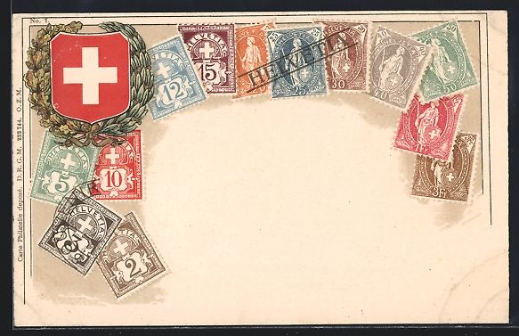 Cartoline postali: Schweizerische Briefmarken, Schweizer Wa – Usato da Berlin venduto da bartko-reher