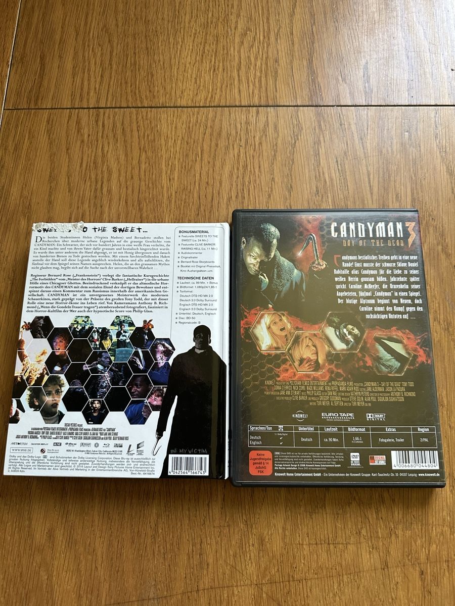 Tutti i DVDs: Candyman 1 und 3 Bluray DVD Mediabook – Usato da Benken ZH venduto da Audi-erich 1
