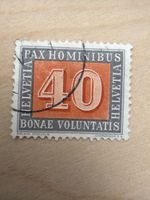 Briefmarke Helvetia 40 Rappen mit Ueberschrift Pax Hominibus