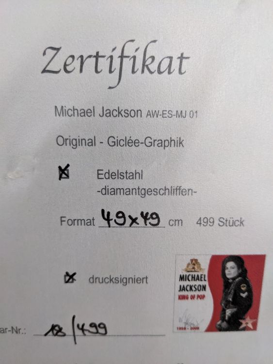 Gemälde: Tableau MJ King of Pop, édition limitée 499 pcs. – Gebraucht aus Collombey von moribana 2
