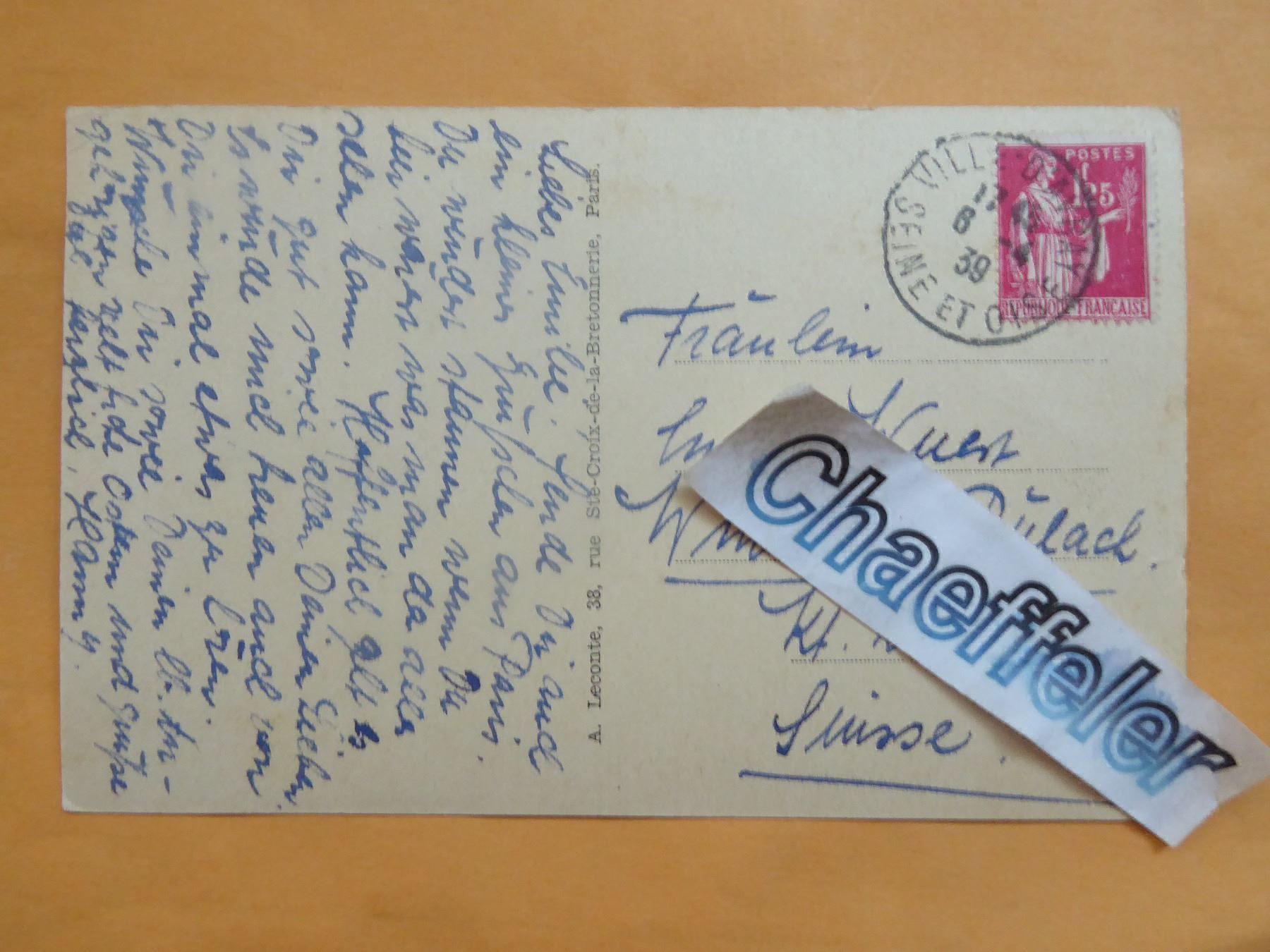 Cartoline postali: 1939.  17. - Paris. - Perspective sur Louvre – Usato da Zürich venduto da Chaeffeler 1