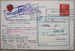 AK FRACHTABFERTIGUNG S.S. MEGANTIC (WHITE STAR LINE) 1929