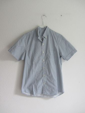 KENNINGTON - Hemd blau-weiss gemustert M