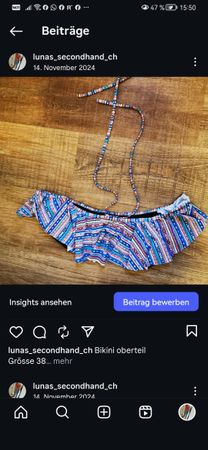 Bikini-Top Gr. 38 mit Muster - Sommer, Sonne, Badespass!