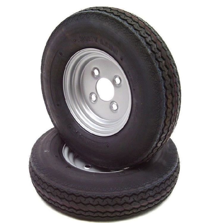 Anhängerreifen 16,5x6,50-8 - 2 Stück Mit Felgen 100mm PCD 355kg Belastung