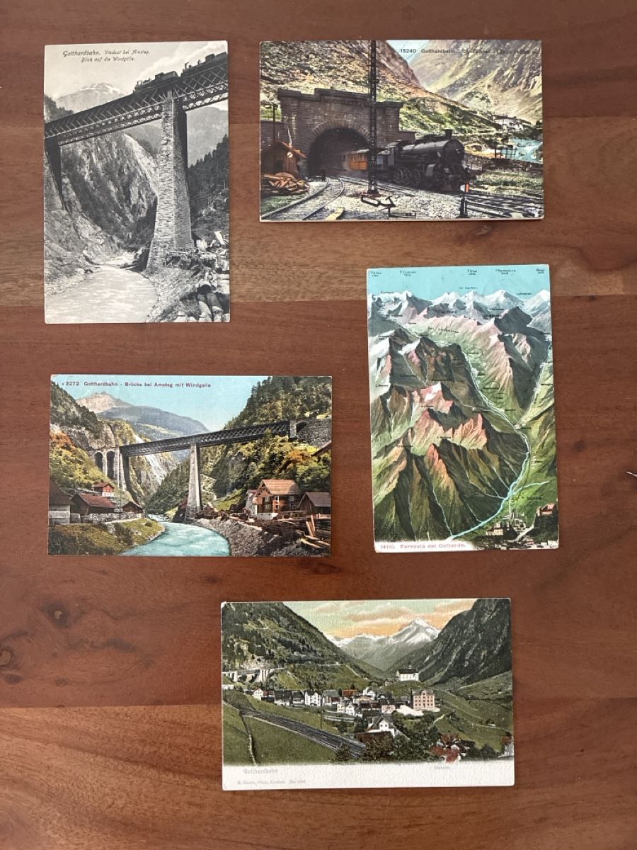 Cartoline postali: 10 Ansichtskarten Schweiz von der Gotthardbahn – Usato da Oftringen venduto da Cla.vD.74