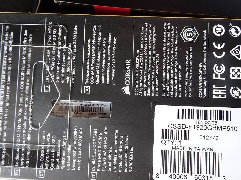 Corsair Harddisks: Corsair MP510 2TB SSD M.2 – Neu und originalverpackt aus Buttisholz von rappirosen 3