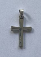 Pendentif Croix en Or Blanc 18k (750) - Élégance Discrète