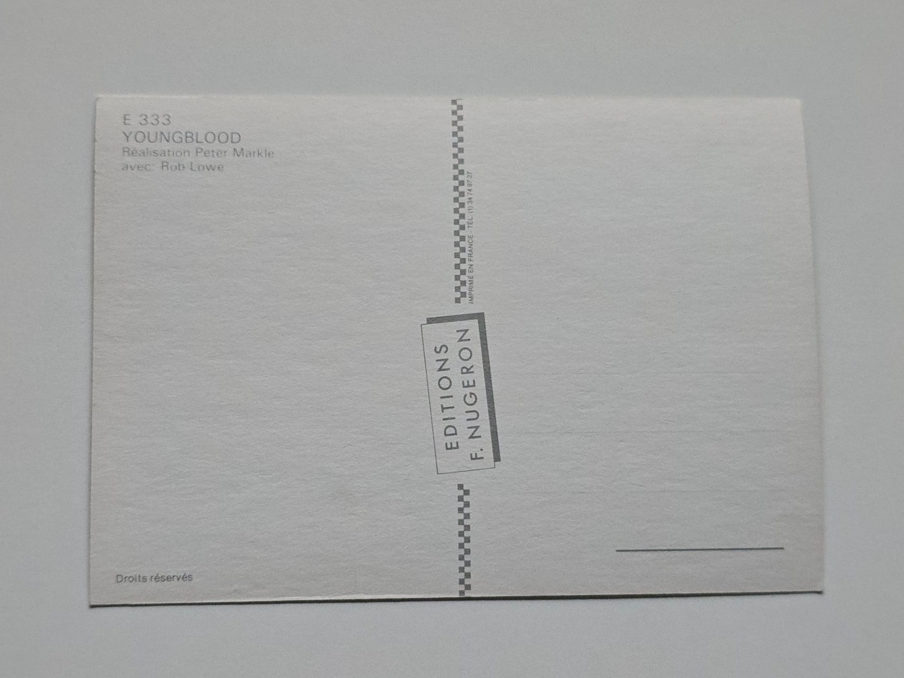 Ansichtskarten: Postkarte Rob Lowe Youngblood – Gebraucht aus Dättlikon von Wundertuete_ 1