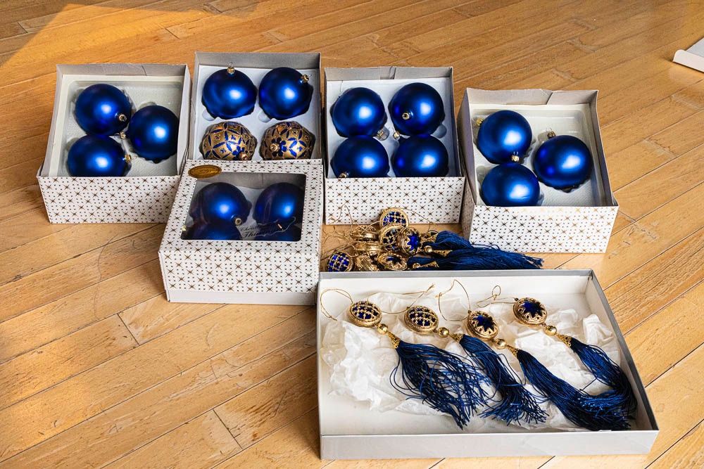 Königsblaue, mundgeblasene Christbaumkugeln aus Glas Kaufen auf Ricardo