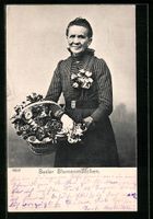 Basel, Basler Blumenmädchen mit Korb vo