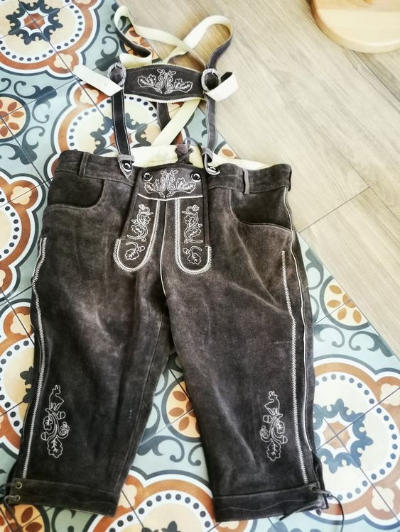 Echte Lederhose Für Herren – Handgefertigt, Mit Trägern & Traditioneller Stickerei (Gr. 44–60)
