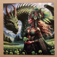 Holzpuzzle "Drache" mit Spezialteilen Gr. A5