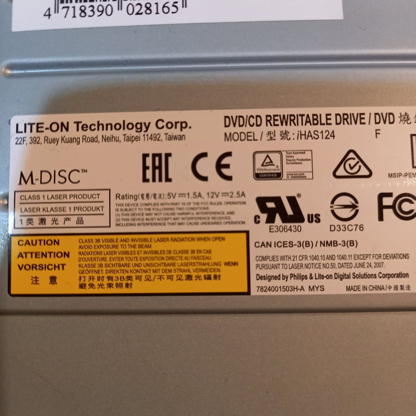 Lettore multimediale & Streamer: DVD-Brenner    iHAS124-14   LiteOn – Usato da WÜRENLOS venduto da opelvw 2