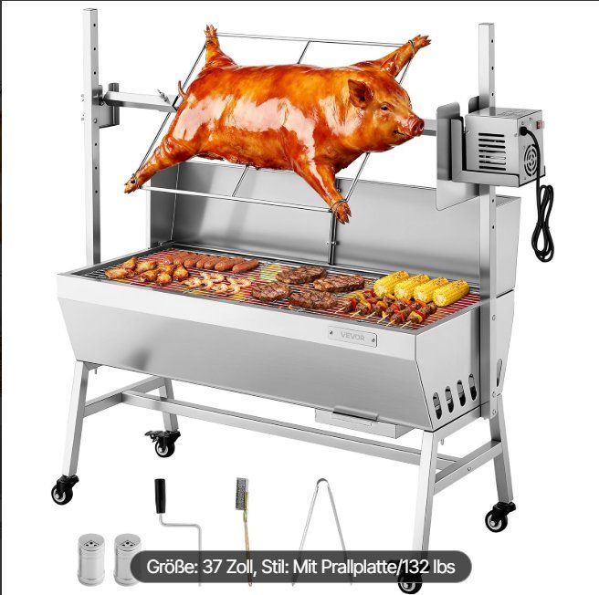 Griglie: Profi Spanferkel Grill Edelstahl, NEU, robust & sofort! – Nuovo e nell'imballaggio originale da Bünzen venduto da Turbolino5