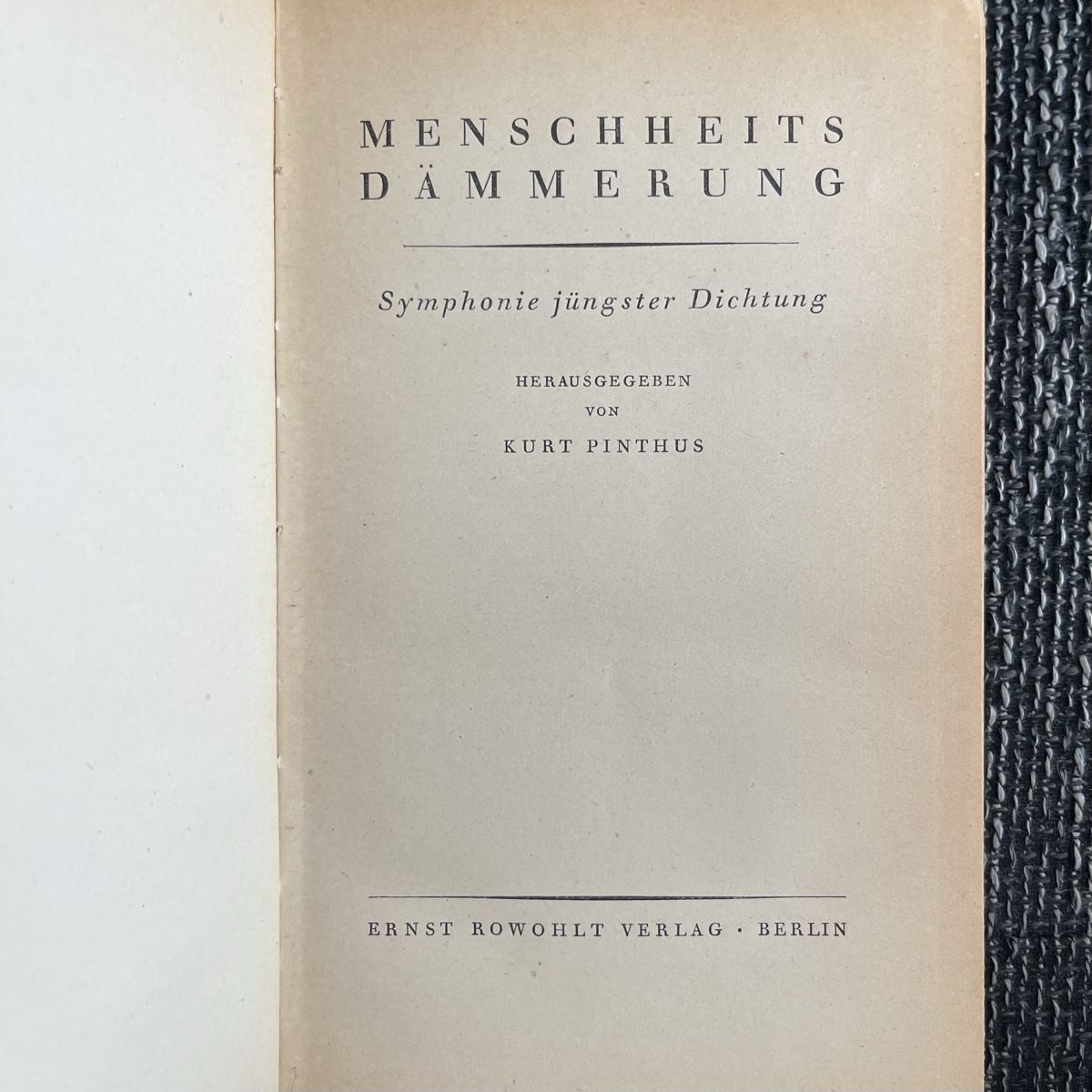 Libri: Menschheits Dämmerung – Usato da Schwyz venduto da rs-trend 1