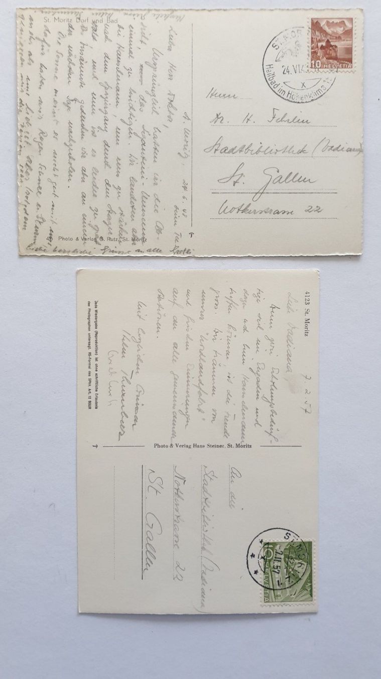 Cartoline postali: St.Moritz, Oberengadin, Graubünden. 2 Ansichtskarten – Usato da Goldach venduto da armando_r 1