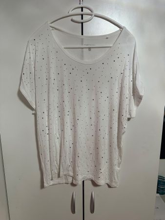 Damen T-Shirt CHICORÉE weiss Grösse M mit Steinen