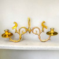 Paire d'appliques bougeoirs électrifiables en bronze massif