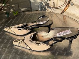 Scarpe donna Valleverde stampa pitone beige nero
