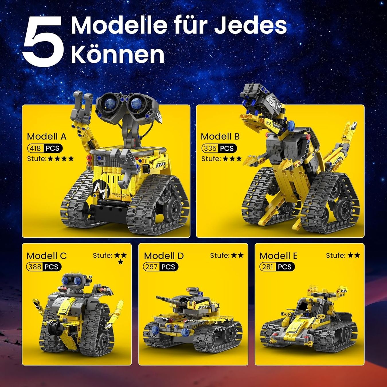 Modellismo RC: 5-in-1 Roboter Baukasten programmierbar App 488 Teile 8-12J – Nuovo e nell'imballaggio originale da Hallau venduto da Sale50OFF 5