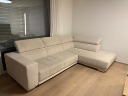 Corner Sofa Beige with Adjustable seat and headrests