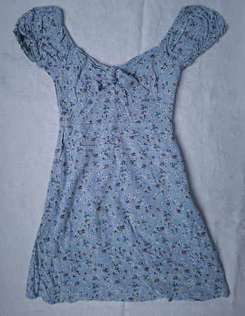 Kleid blau geblümt Grösse S gebraucht