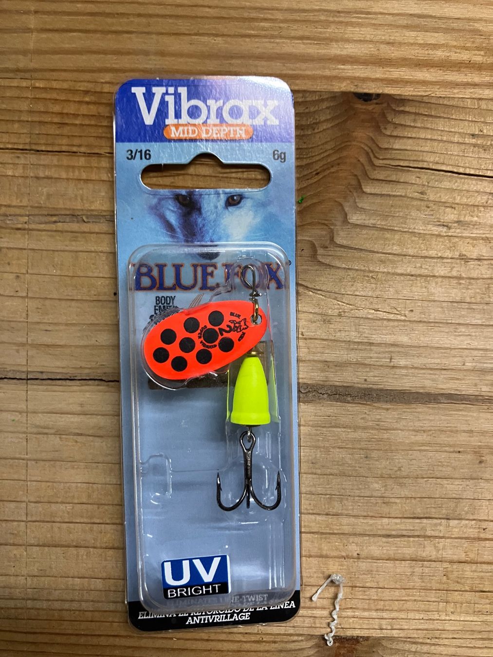 Esche: Vibrax Blue Fox UV-Blinker, neu & originalverpackt. – Nuovo e nell'imballaggio originale da Einsiedeln venduto da melissa.24