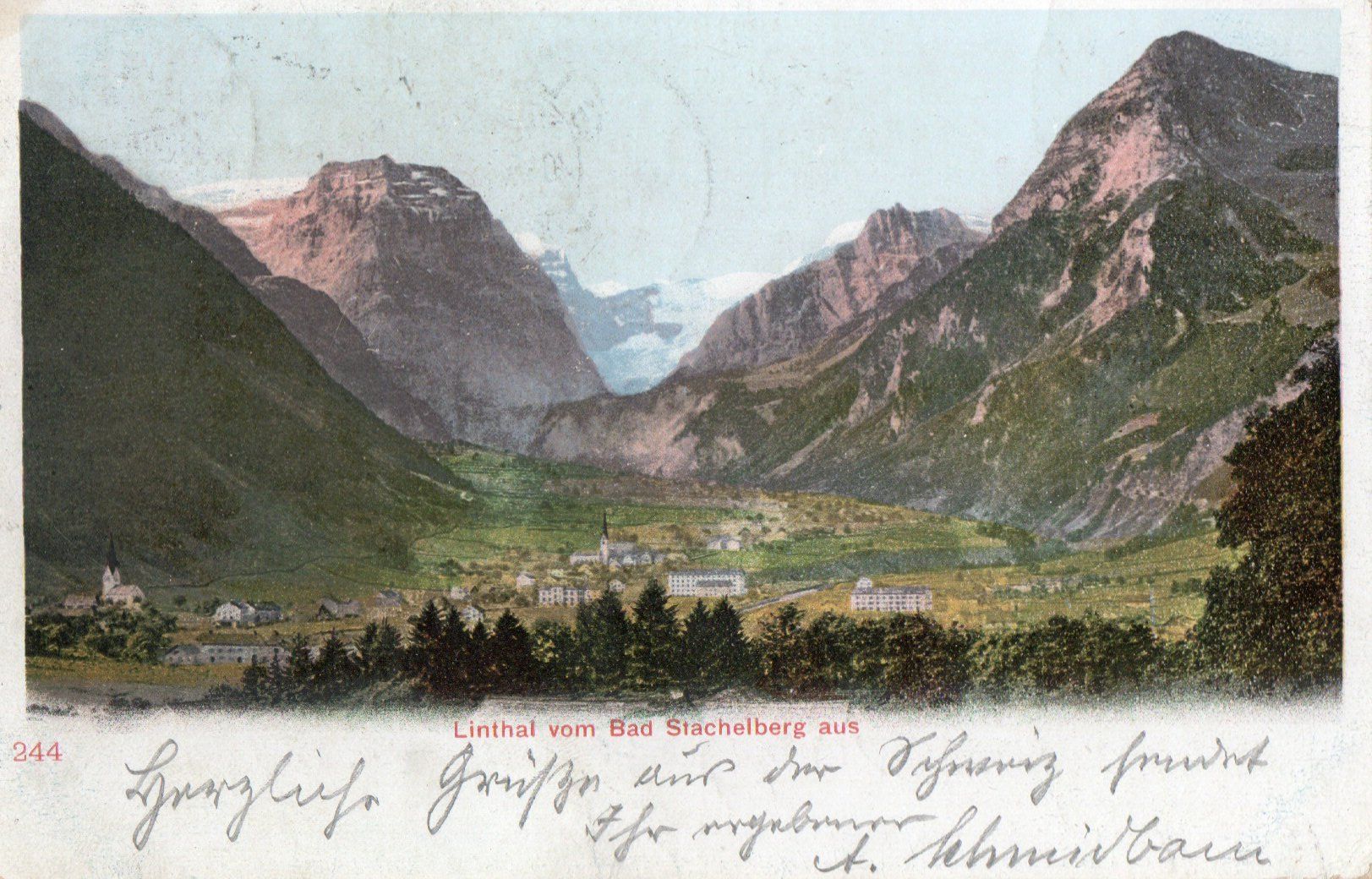 Cartoline postali: Linthal von Bad Stachelberg aus – Usato da Melano venduto da pisonsdro
