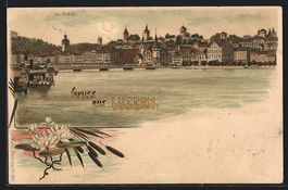 Litho Luzern, Die Altstadt, Seerosen