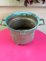Alter Bronze Topf mit Henkel Dreibein